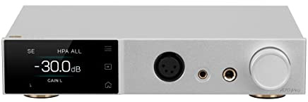 Fanmusic Topping A70 Pro helt balanserade hörlursförstärkare 17 000 mW x 2 relä volymkontroll förförstärkare med fjärrkontroll .. (silver)