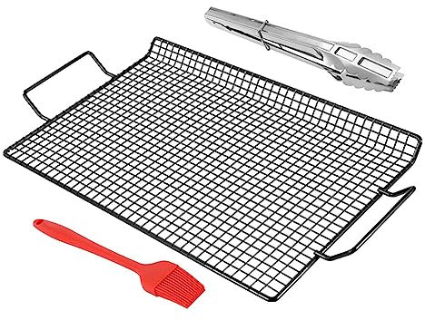 Griglia per barbecue, in acciaio inox, per barbecue, per verdure, pesce, attività all'aperto