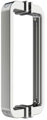 AQUABATOS Maniglia per cabina doccia, maniglia per porta doccia, maniglia per porta in vetro, aspetto cromato in lega di zinco, maniglia ad arco, distanza tra i fori 145 mm