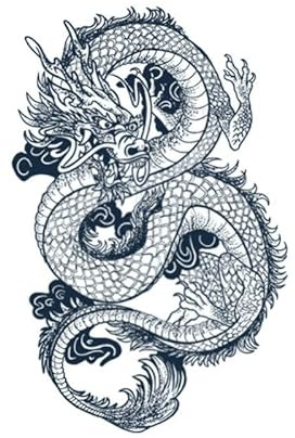 GoDdis Dragon Totem Juice Plant Ink Waterproof Semi-Permanent And Lasting 2 Weeks Temporary Tattoo Sticker Large Picture Dark Dark Flower-Arm Man Chinese Dragon