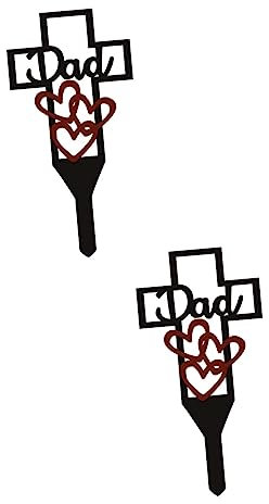 Sosoport 2 Stücke Einsatz Stake Für Friedhof Garten Stakes Decor Metall Memorial Kreuz Hof Stake Dekorative