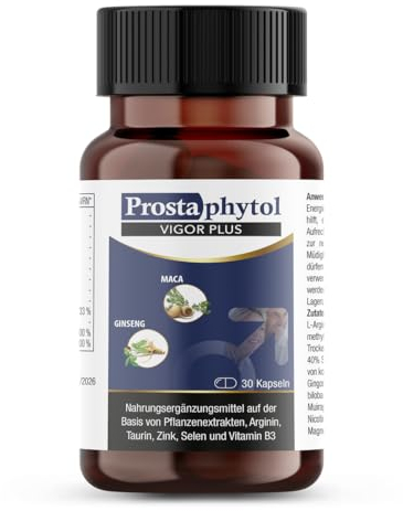 Prostaphytol Vigor Plus | Wohlbefinden für Männer | Natürliche Formel für Männer mit Maca und Ginseng