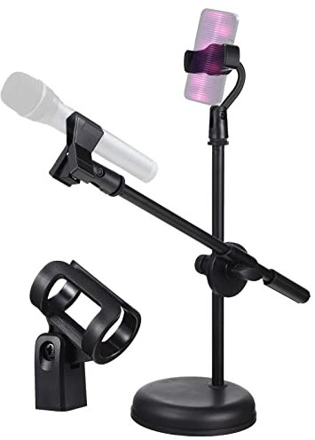 Desktop-Mikrofonständer 1 Set Tisch-Mikrofonständer Verstellbarer Mikrofonständer Desktop-Mikrofonhalter Ständer mit Telefonhalter Kabelgebundener Mikrofonständer Ständer
