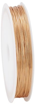 PH PandaHall 22 Gauge Metall Basteldraht 18K Vergoldeter Kupferdraht 0.6 mm Schmuckdraht Goldener Metalldraht Perlendraht Mit Spule Für DIY Bastelarbeiten Schmuckdrahtwicklung 30m
