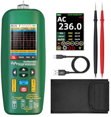 Lorrgasw Handheld Digital Oscilloscope Multimeter Tester Rechargeable Waveform Generator Graph,for Car AudioAmplifier