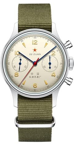 SEA-GULL 1963 International Edition,ST1901 Movement,Men's Mechanical Wrist Watches,Aviation Chronograph Pilot Watch,37.4mm,Manual Winding (Yellow)