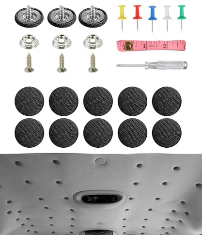 Flaconi 65PCS Kit de Rivets de Réparation de Voiture,rivets de réparation pour ciel de toit de voiture,Boucle Fixe de Toit de Voiture pour Rivets Automatiques de Toit Voiture Fixe Décoration(Noir)