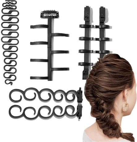 lyanny Outils de Coiffure, Kit de tressage de Cheveux 6 pièces, Outil de Cheveux de Tresse française, Tresse de Cheveux en Rapide Simple pour Femmes Filles
