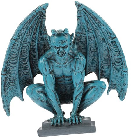 Amosfun 2pcs Garden Statue Crafts Resin Gothic Figurine Statue Decor Halloween Lawn Decor