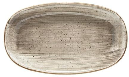 PEGANE Set d'assiettes ovales pour 6 pièces, creuses et empilables, MODENA, 34 x 19 x 3,50 cm, assiettes à soupe, et salades en porcelaine beige