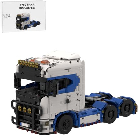 TBRICKFUNR 770s LKW Bausteine Bausatz für 202330, 2345 Teile Retro Truck Modellbausatz Set, STEM Fahrzeuge Modell Spielzeug, Ideas Geschenk für Erwachsene