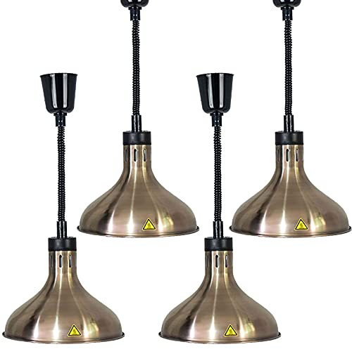 JAVPTAV Lampada scaldavivande a buffet, per cucina commerciale, 250 W, 60 ~ 180 cm, retrattile (B,4 pezzi)