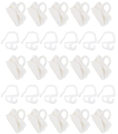 Gatuida 25juego Ganchos para Cortinas de Plástico de Ganchos Deslizantes para Rieles de Cortinas Accesorios para Cinta de Cabecera de Soporte de Botón para Pliegues