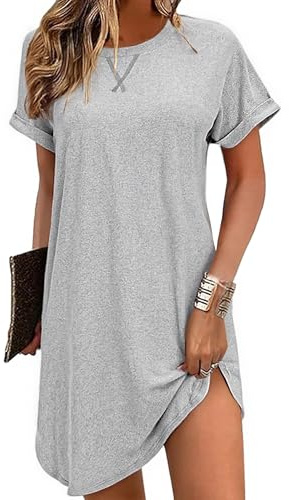 Litherday Nighties for Women Short Sleeve Women's Nightwear Nightdresses with lotus leaf border Soft Ladies Nightshirts Night Gown Sleepwear S-XXL