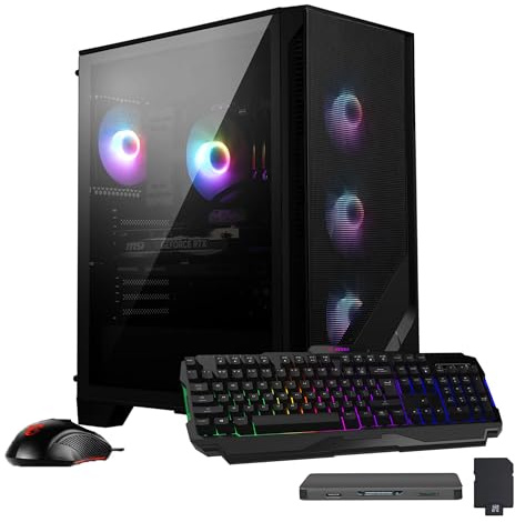 msi Codex R2 AI Gaming Desktop, Intel Ultra 7 265, NVIDIA RTX 5060 8GB GDDR7, 64GB DDR5, 4TB Storage (4TB SSD+1TB Docking Station), RGB Air Cooling, Wi-Fi 6E, Keyboard & Mouse, Windows 11 Pro, Black