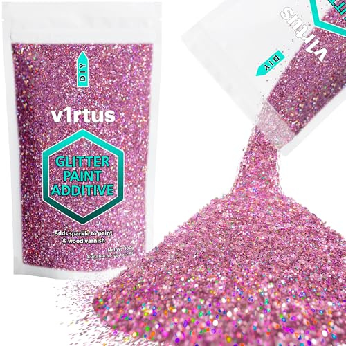 Holographic Pink Glitter Paint Additive 100g | Sparkle Glitter Paint for Walls Interior Exterior, v1rtus