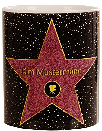 Geschenke 24 Tasse personalisiert Walk of Fame - Kaffeebecher mit Personalisierung - Becher für Hollywood Stars - persönliche Kaffeetasse mit Name