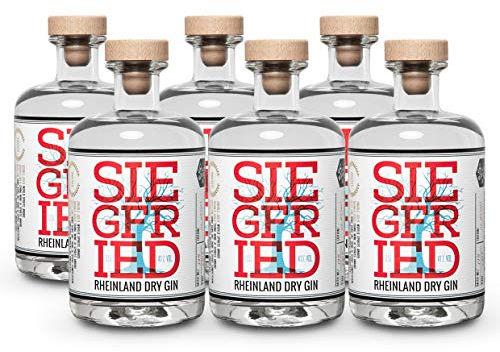 Siegfried Rheinland Dry Gin | Weltweit ausgezeichneter Premium Gin | Micro-batch Gin mit 18 Botanicals | Regionalität und Weltklasse | 41% Vol. | 6 x 500ML