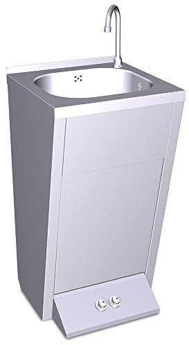 Fricosmos Lavamanos inox de pie con dos pulsadores agua fria y caliente