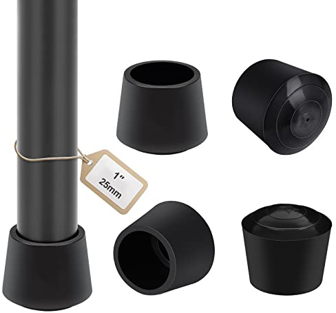 Sopito 16pcs Rubber Chair Leg Caps, Scratch Proof & Quiet Floor Protectors for Exact 25-26mm Legs
