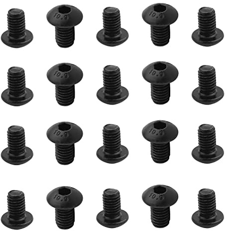 MroMax M5 x 8 mm Maschinenschrauben, Innensechskant, Rundkopfschraube, Karbonstahl, Befestigungsschrauben, Schwarz, 50 Stück