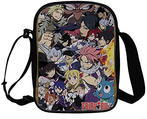 WANHONGYUE Anime Fairy Tail Umhängetasche Schultertasche Herren Damen Shoulder Messenger Bags Small Handtasche Sport Reise Tasche 1049/6