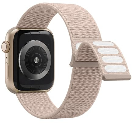 Bracelet en nylon Lobnhot compatible avec Apple Watch Bracelet 44 mm 40 mm 38 mm 42 mm 41 mm 45 mm, Bracelet sport réglable compatible avec iWatch Series 7 SE 6 5 4 3 2 1