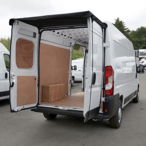 UK Custom Covers BDC586BAD2B Tailored Rear Barn Door Awning Cover Black - To Fit Peugeot Boxer 2006 Onwards