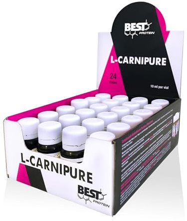 BEST PROTEIN Quemagrasas en viales L-CARNIPURE | Previene el daño muscular | Función antioxidante | Fórmula líquida en viales monodosis | 24 viales de 10 ml