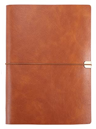 A6 A5 Leder Notizbuch Tagebuch Notizbuch Spiral Softcover Business Office Notizblock Planer 6 Ringbuch nachfüllbar, A5 Braun
