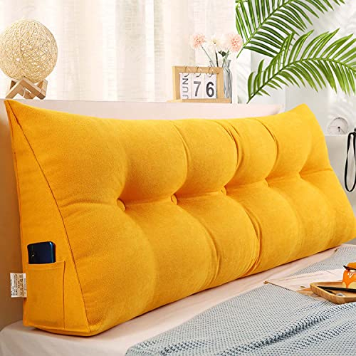 OBTUSS Großes Positionierungskissen für Bett, Kopfteil, Sofa, dreieckiges Keilkissen, Rückenkissen, extra große Lendenwirbelstützkissen mit abnehmbarem Samtbezug
