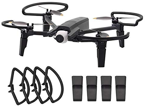 4 STÜCKE Propellerschutz + Verlängerungsfahrwerkbeine für Parrot Anafi Accessoires (black, One Size)