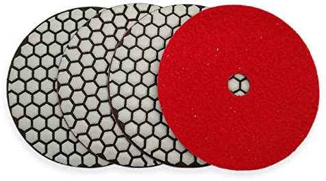 CruSio 4 Stück 125 Mm #400 Trockenpolierpads Durchmesser 5 Zoll Harzbindung Diamant Flexible Schleifscheibe Granit Marmor Keramik