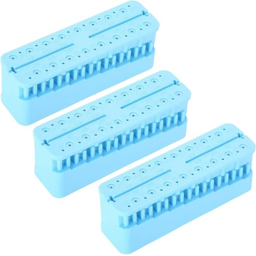 Bceer Dental Endodontic Messwerkzeuge Halter Autoklavierbarer Endo-Feilen-Block Messinstrument Lineal(Color:Himmelblau)