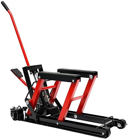 Biggittig Motorcycle Motorradhebebühne Reifenmontiergerät 680Kg Garage Scissor Lift Jack Stand Motorradheber Motorrad-Wagenheber Halterung Lift (Rot