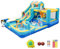 FINCOME Inflatable Bounce House, 10 in 1 Double Water Slide Bounce House with 750W Blower, Climbing Wall, Jumping, Water Gun, Splash Pool, Basketball Hoop for Kids Indoor Outdoor Backyard