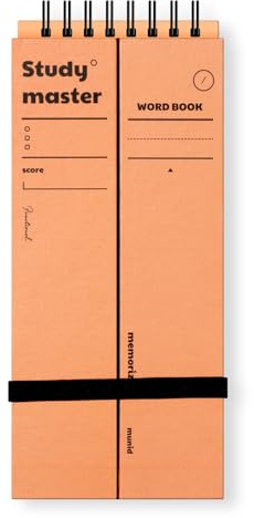 MUNID Smart Vocabulary Notebook, Memorization Notebooks, WordBook 3.2 L x 7.4 H x0.5 W, Two Half Hardcovers, 120Gsm Thick Paper With Band, 140Pages
