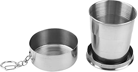 WGFOIP Taza de viaje plegable, juego de vasos de cerveza extensible, Plegable, Tamaño Mini, Ligera con Llavero, Ideal para Viajar, Acampar y Hacer Senderismo (150ml)