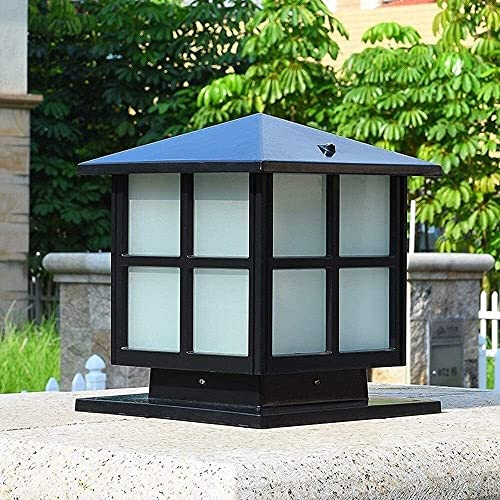Lámpara de bolardo de Pared IP65 Impermeable al Aire Libre E27 Valla Cuadrada Estigma Luminaria Aluminio Césped Paisaje Iluminación de la Calle Villa Parques Garaje Porche Poste Linterna Interesante