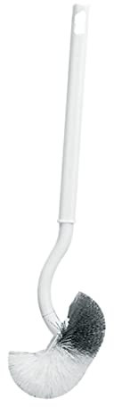 COLLBATH Long Handle Toilet Brush and Wc Cleaning Tool, White Plastic Bathroom Cleaner Wall Hanging Design, 3pcs Set for Home and Hotel Toilet Supplies