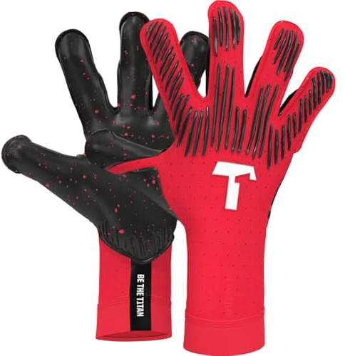 T1TAN Rebel 2.0 Solar Red – målvaktshandskar herr – professionella fotbollshandskar vuxna och ungdomar – handskarna för fotboll och varje målvakt – storlek 11