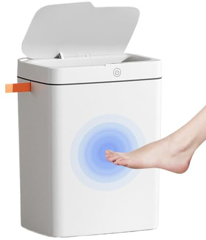 Generisch DAED con sensor - Cubo de basura recargable a través de USB, resistente al agua, para baño, 15 litros, cubo de basura inteligente para dormitorio, baño, cocina
