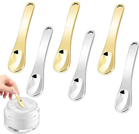 Wezalget Scoop de beauté, scoop cosmétique | 6x petites spatules faciales | Applicateur de crème en métal, cuillère hydratante, outils de beauté pour mélanger et échantillonner le maquillage