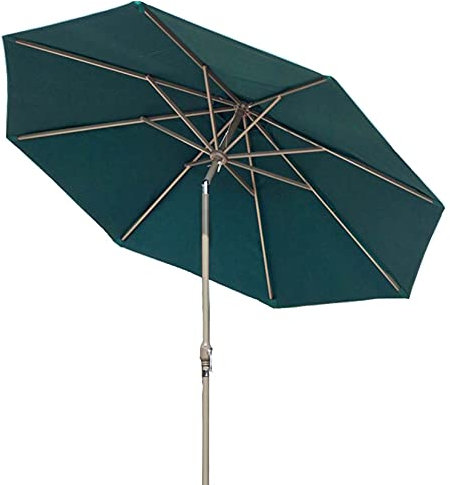 GLJTUO Ombrellone da Giardino, 2,7 M, con Inclinazione E Manovella E 8 Stecche, Ombrellone da Giardino per Esterni, per Terrazza/Cortile/Piscina, Bianco.,