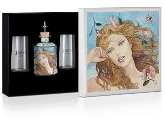 J.Rose London Dry Gin n 9 Set Regalo con Bottiglia Artistica e 2 Bicchieri, Confezione Lusso