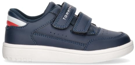 Tommy Hilfiger Scarpe Basse con Doppio Velcro per Bambini, Skyler, Blu, 29