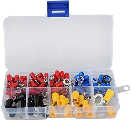 Cablaggio Forcella anello di crimpatura, Kit di 102 terminali a crimpare isolati in plastica e rame assortiti, capicorda a testa multicolore