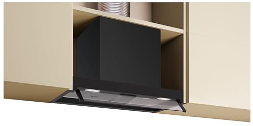 NEFF D65XCC2S0, N 50, Integrierte Designhaube, 60 cm, Made in Germany, Dual-Filtersytem, energieeffizienter Kondensatormotor, Easy Clean, Klarglas, Mattschwarz