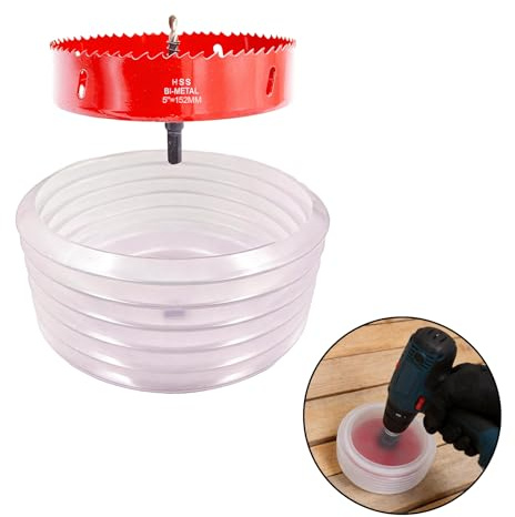 152mm Hole Saw Hole Cutter with Dust Collector (160mm), HSS Bi-Metal Hole Cutter for Plate Steel, Sheet Iron, Ceiling Board, Wood and Plasterboard