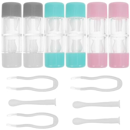 Anneome Étui de Contact avec Outils, Lot de 3 Sets en PP pour Lentilles | Rangement Trempage, Retrait Facile, Gestion Portable, Usage Extérieur Étagère de Salle de Bain